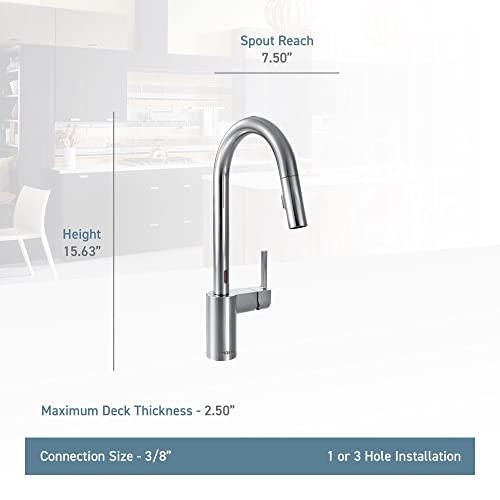 Moen Moen 7565EC Align Motionsense Two-Sensor Touchless One-Handle High Arc Modern Pulldown Kitchen Faucet with Reflex, Chrome