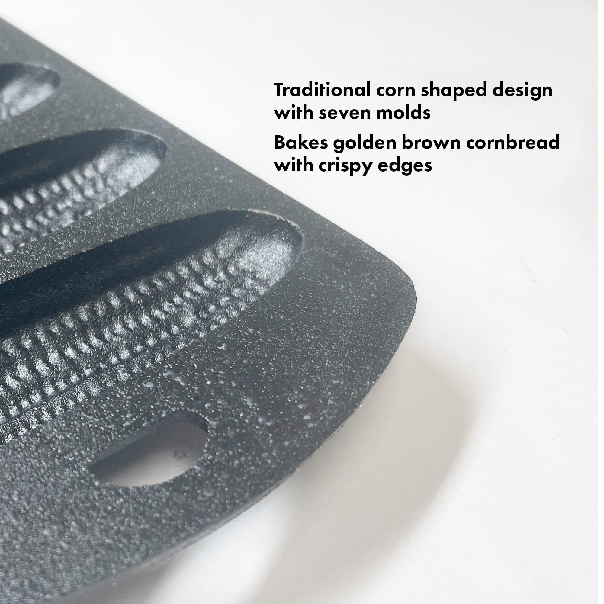 Bayou Classic Bayou Classic 7490 Cast Iron Cornbread Pan Perfect For Baking Golden Brown Cornbread w/ Crispy Edges