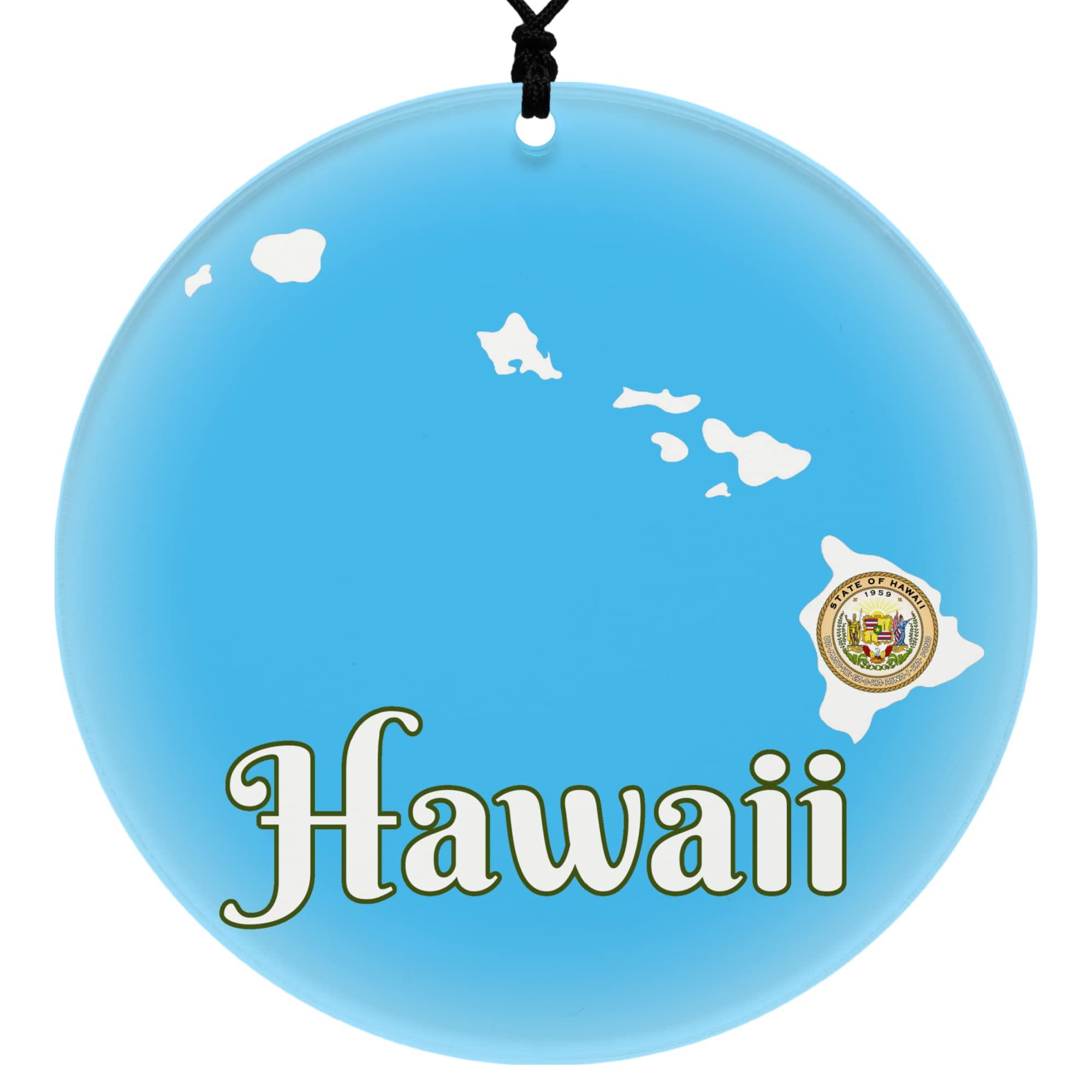 Cranberry Collective Hawaii Christmas Ornament - Frosted Edge Design Featuring State Flag and Map Composite Graphic - 2024 Acrylic Tree Decoration - Holiday Gift and Home Decor