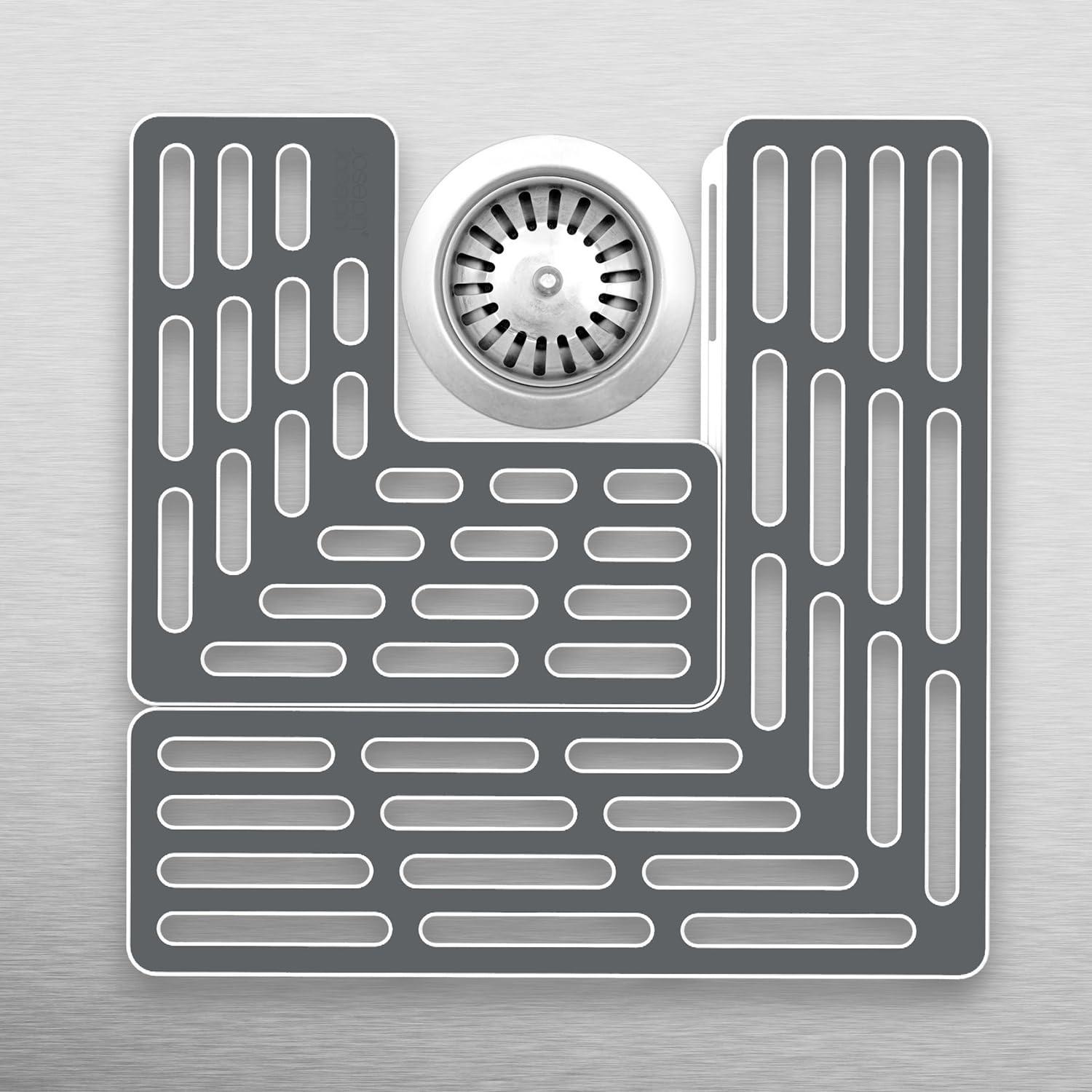 Joseph Joseph Joseph Joseph SinkSaver Adjustable Sink Protector Mat, Non-Slip, Gray