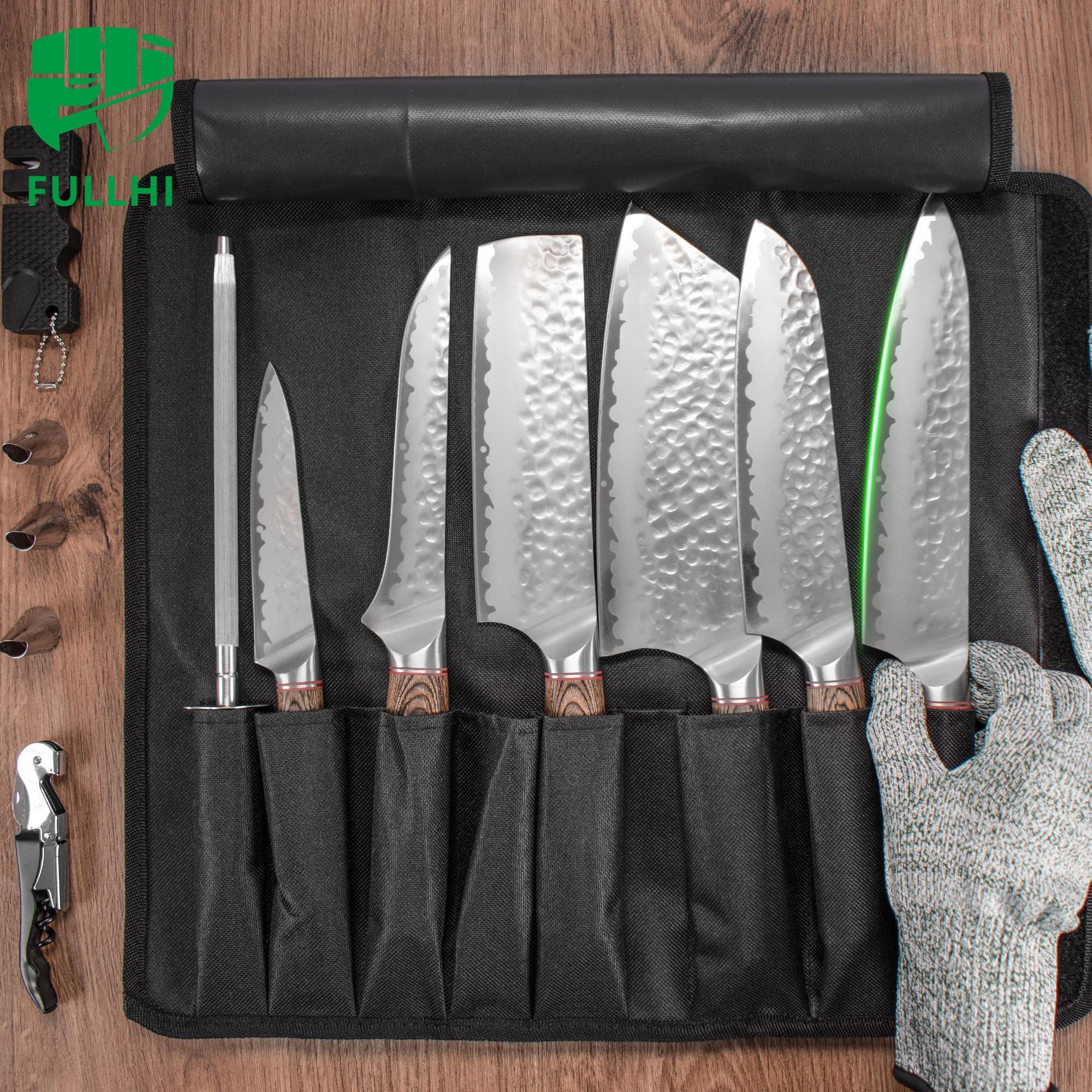FULLHI FULLHI Knife Set 13pcs Japanese Knife Set, Premium Japan Stainless Steel Kitchen Knife Set with Knife roll package