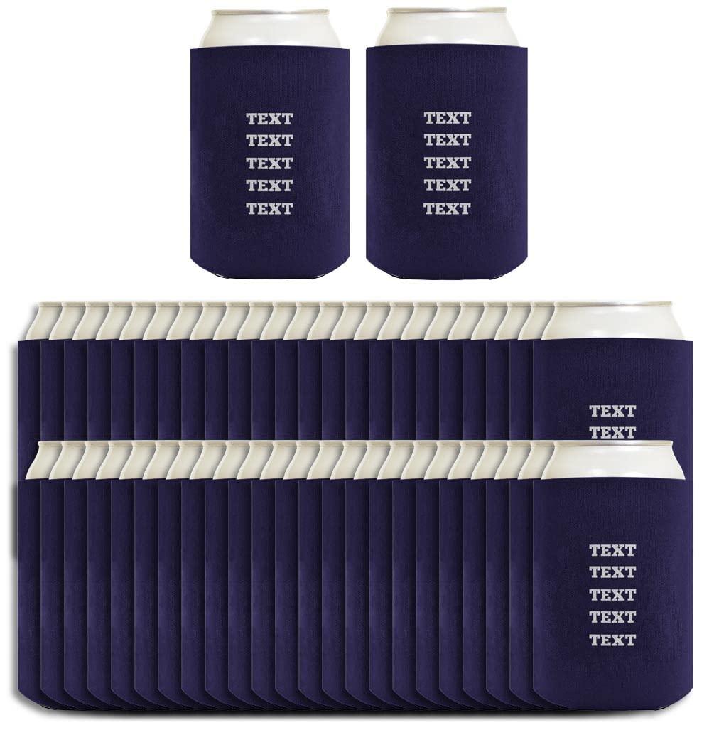 Personalized Gifts Unique Gifts Your Text Here Custom Coolies 48-pack Customized Can Coolie Drink Coolers Coolies Navy