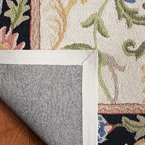 Safavieh SAFAVIEH Chelsea Collection Accent Rug - 2'9" x 4'9", Ivory & Black, Handmade Wool, French Country Design, Ideal for Living Room, Bedroom, Dining Room (HK313A-3)