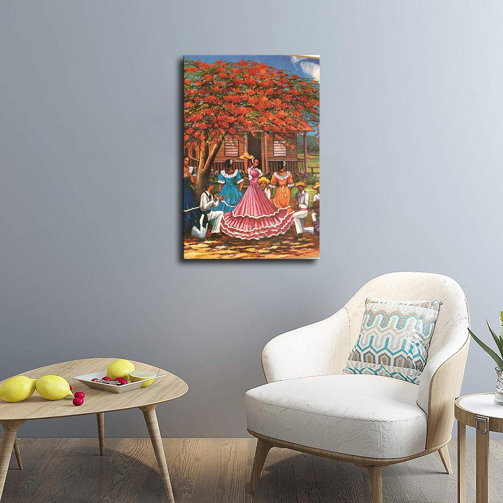 chmgap chmgap Puerto Rico Art The Carnival Mexican Folk Poster Canvas Picture Printing Art Decoration Living Room Bedroom Home Background Wall Decoration (1218inch Unframed)