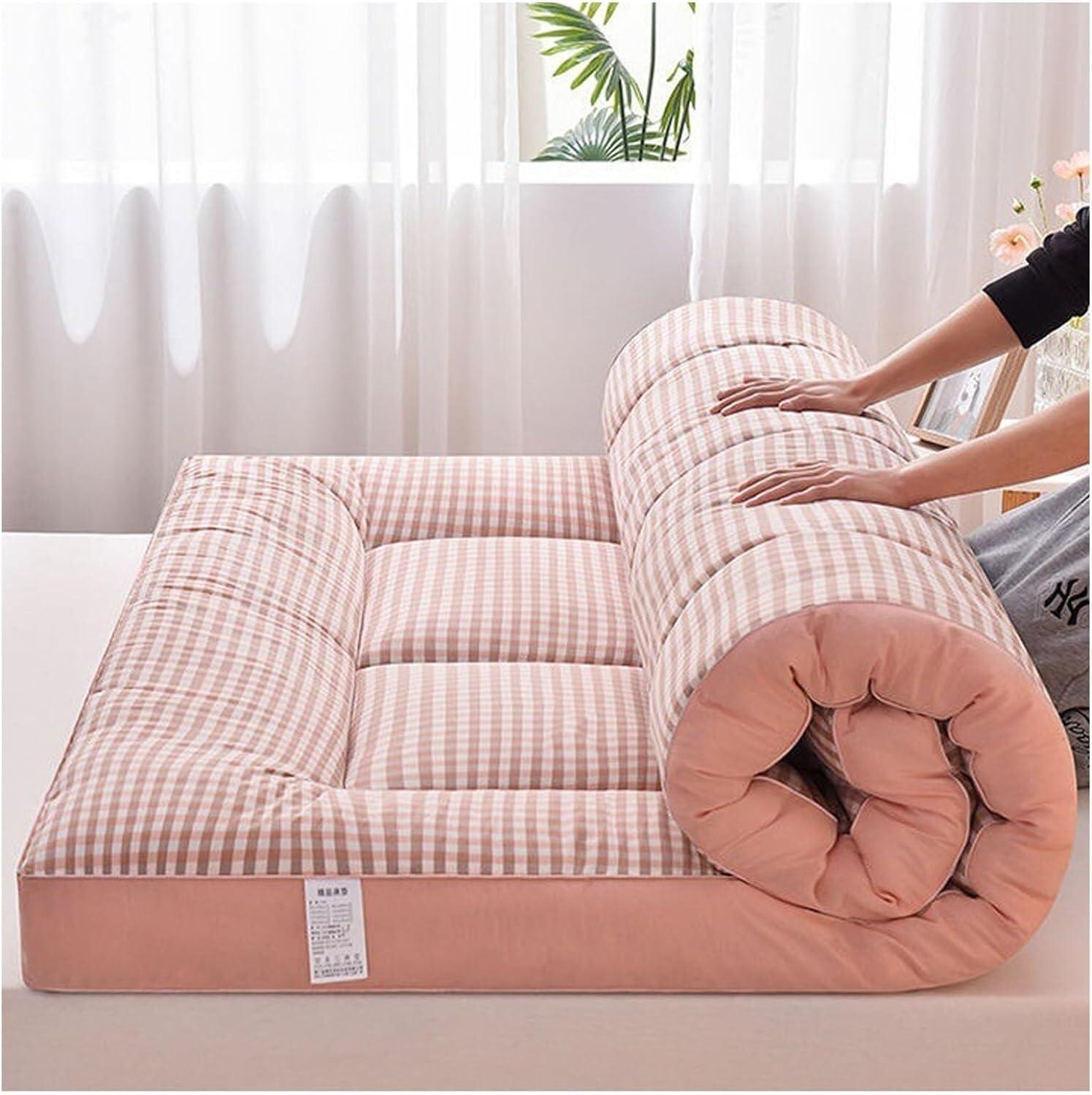 HQKZDQ Upgrade Japanese Futon Mattress,Thick Sleeping Pad Floor Mattresses,Portable Roll Up Mattress,Twin Full Queen Sofa Mattresses,Foldable Guest Bed,Travel Mattress