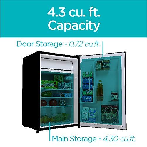 BLACK+DECKER BLACK+DECKER BCRK43B Compact Refrigerator Energy Star Single Door Mini Fridge with Freezer, 4.3 Cubic Ft., Black