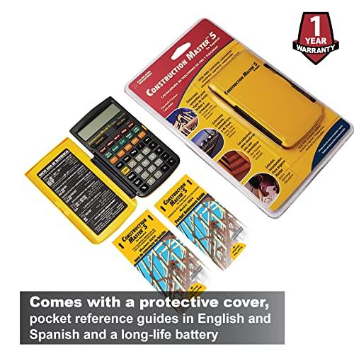 Calculated Industries Calculated Industries 4054 Construction Master 5 en Espanol Construction Feet-Inch-Fraction Calculator for Carpenters [Calculadora de construcción con pies, pulgadas y fracciones para carpinteros]