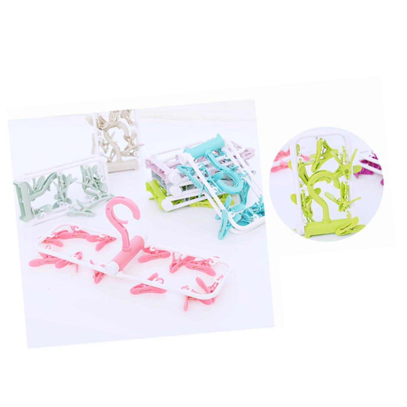 Garneck Garneck Foldable Hangers 2pcs Clip and Drip Hanger Laundry Hanger Drying Drip Hanger Baby Round Drying Rack Collapsible Hangers