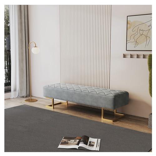 HEAIQI End of Bed Bench Storage Footstool Bench Extra Long Padded Bedroom Bench with Large Storage Space for Living Room, Entryway, Bedroom Foot Rest for Couch Ottoman ( Color : Gray , Size : 120*45*45cm )
