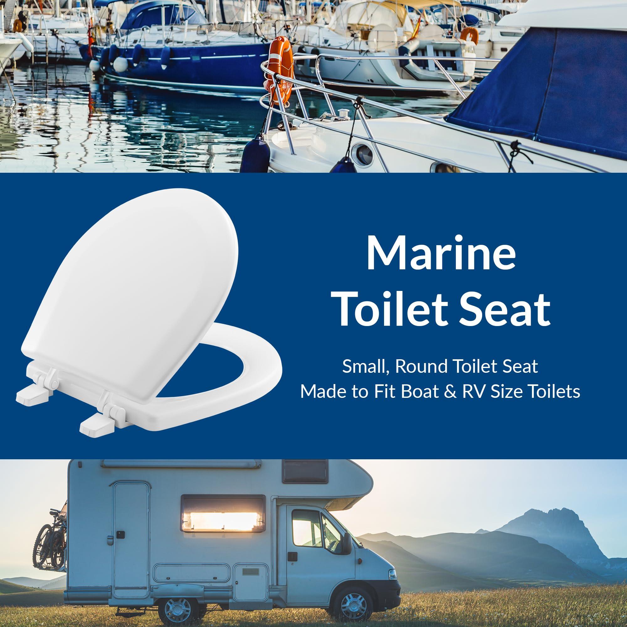 Bemis Bemis TC50TTA 000 MARINE Toilet Seat, Durable Enameled Wood, 14.88\" L x 13\" W, White, 1 Pack
