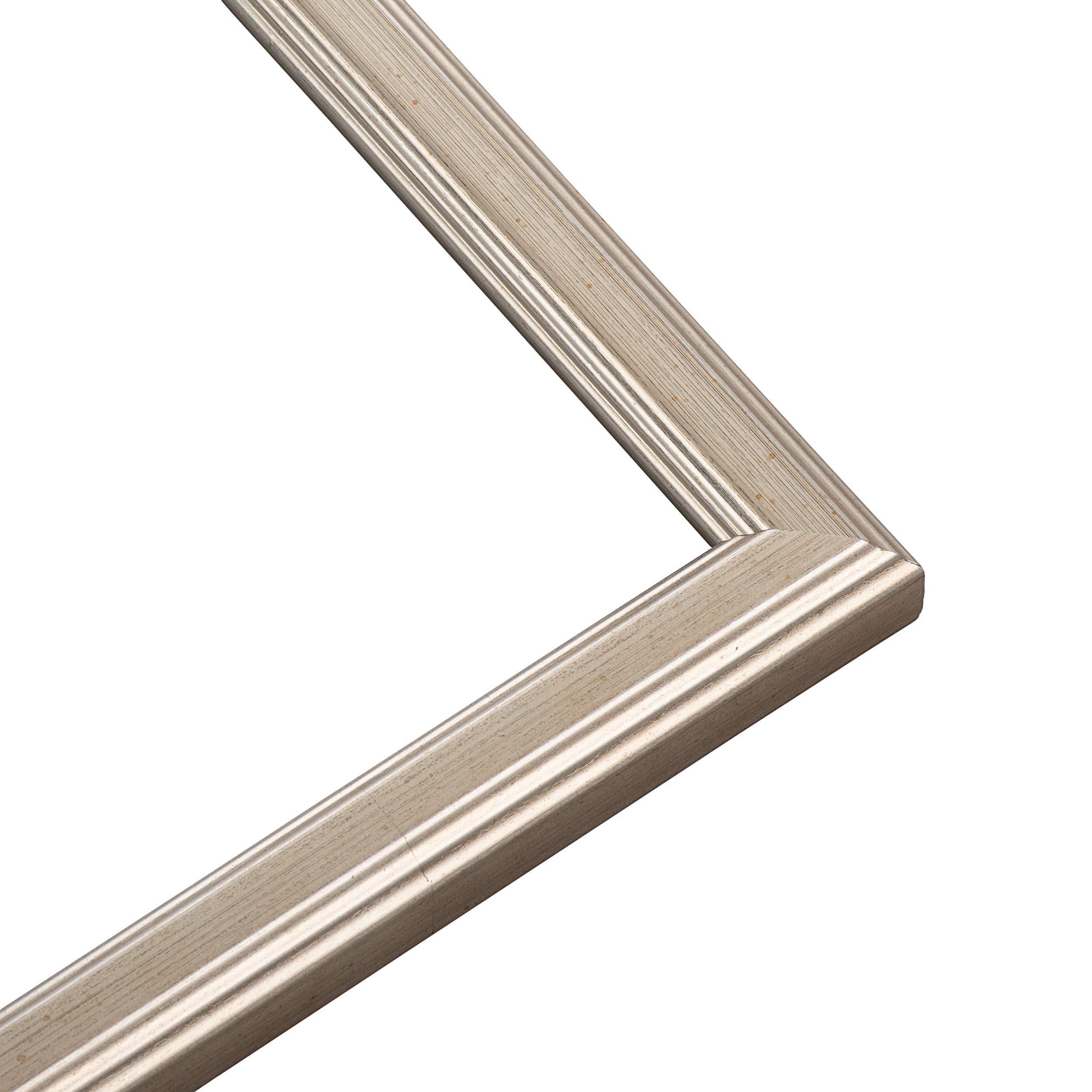 Poster Palooza Poster Palooza 20x27 Frame Silver Modern Solid Wood Picture Frame | 0.75 Inch Moulding Width | with UV Acrylic Plexiglass, Foam Board Backing & Hanging Hardware Included