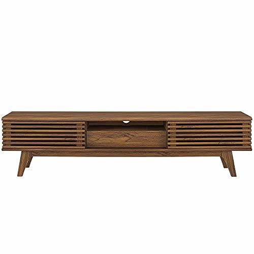Modway Modway Render 70\" Mid-Century Modern Low Profile Entertainment TV Stand, 70 Inch, Walnut Walnut