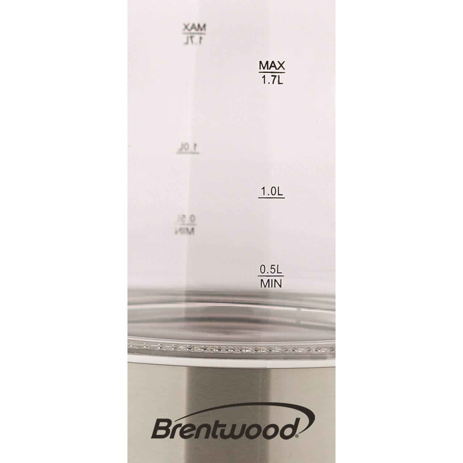Brentwood Brentwood KT-1900W 1.7L Cordless Glass Electric Kettle, White