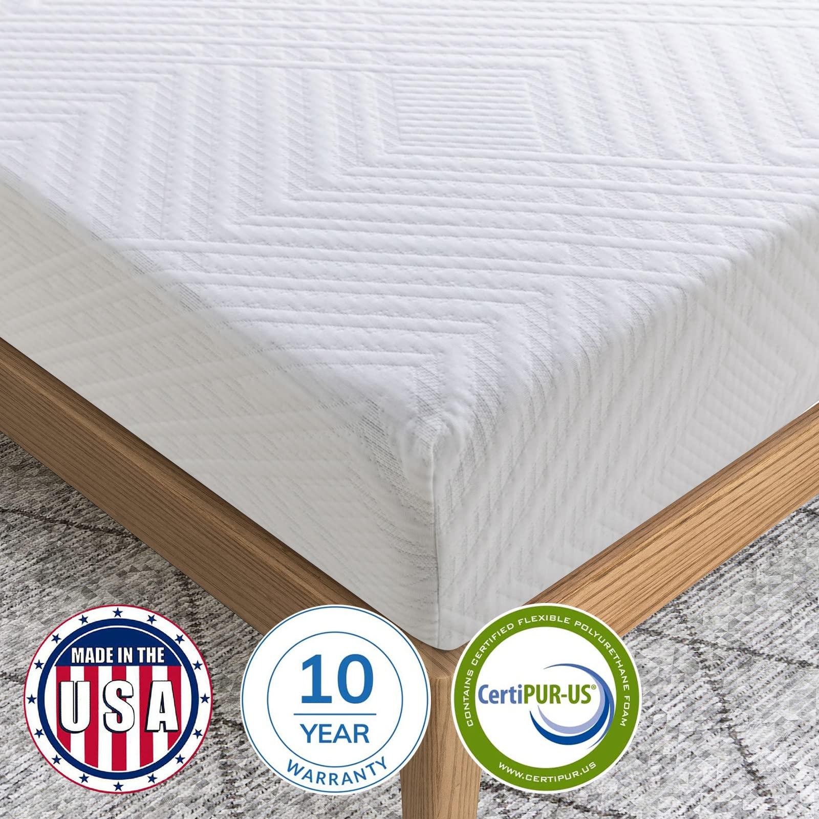 LIFERECORD LIFERECORD 6 inch Full Mattress in a Box, Gel Memory Foam Mattresses Made in USA for Full Bed, Medium Firm, White