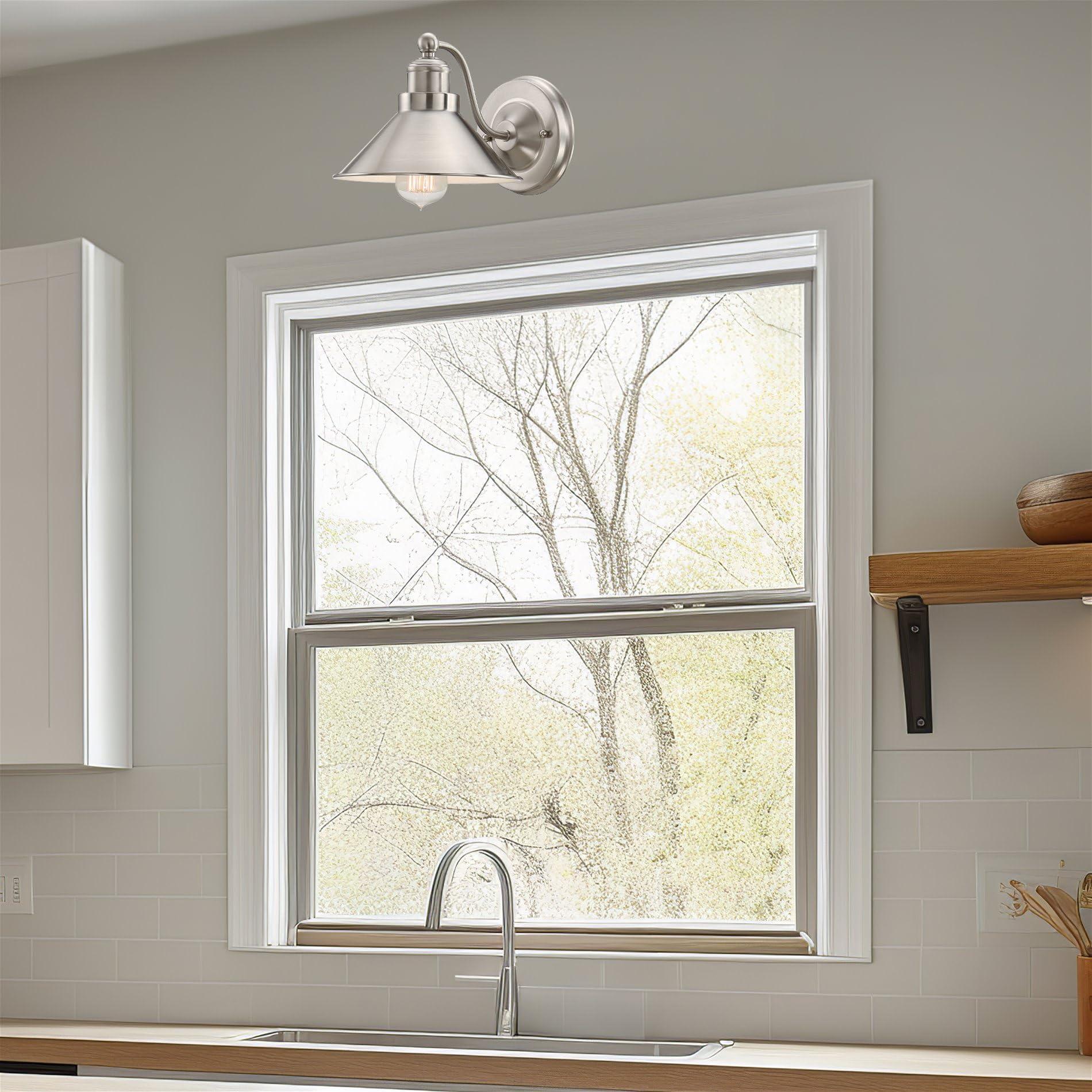 Kira Home Kira Home Welton 8.5\" Modern Industrial Wall Sconce, Brushed Nickel Finish