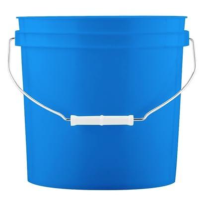 House Naturals House Naturals 2 Gallon Blue Made in USA Food Grade BPA Free Bucket Pail with White Screw On Lid (Pack of 5) (with White lids)