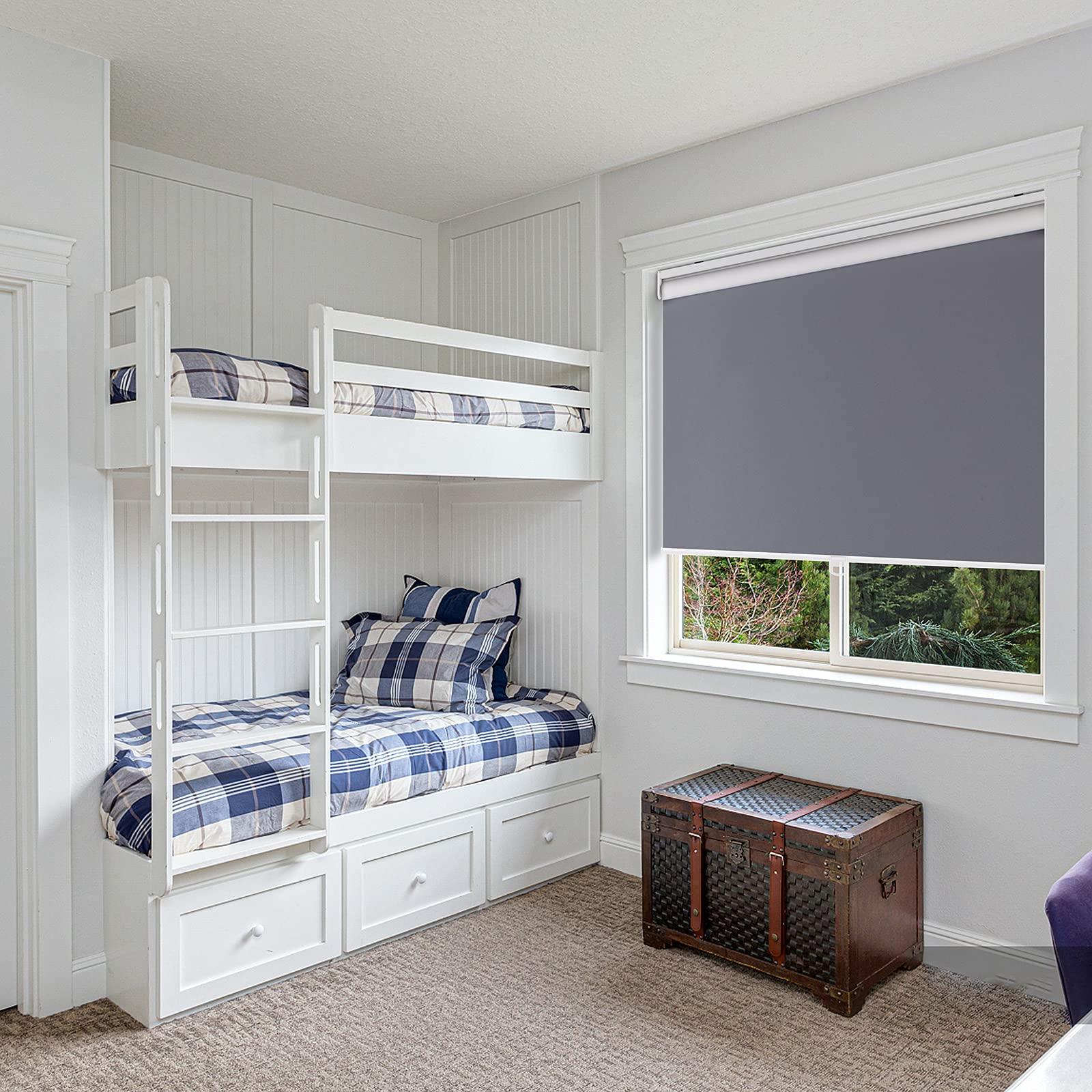 HOTSOON HOTSOON Commercial & Household White on The Back Cordless Roller Blinds Spring-Loaded Roller Blinds Custom Size.Sandy Beige,32" W x 56" H.