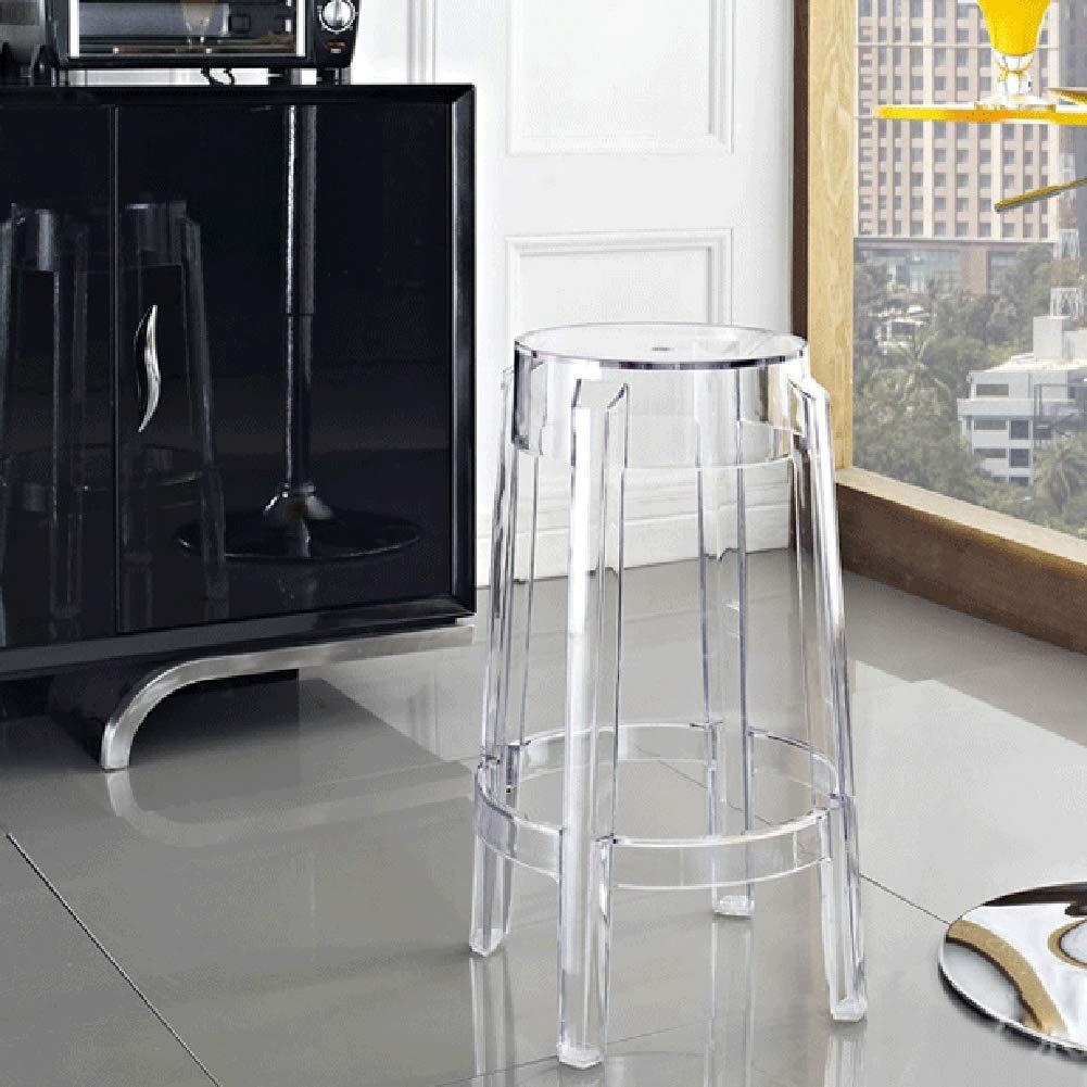 RXBFD Acrylic Transparent Bar Stool, Modern Minimalist High Stool, Plastic Dining Table Chair,for Kitchen | Breakfast | Counter | Conservatory | Caf | Pub