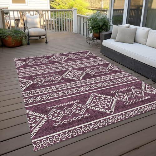 Addison Rugs Addison Rugs Chantille ACN901 Eggplant 10' x 14' Indoor/Outdoor, Machine Washable, Easy Clean, Non Shedding, Bedroom, Living Room, Dining Room, Kitchen, Patio Rug