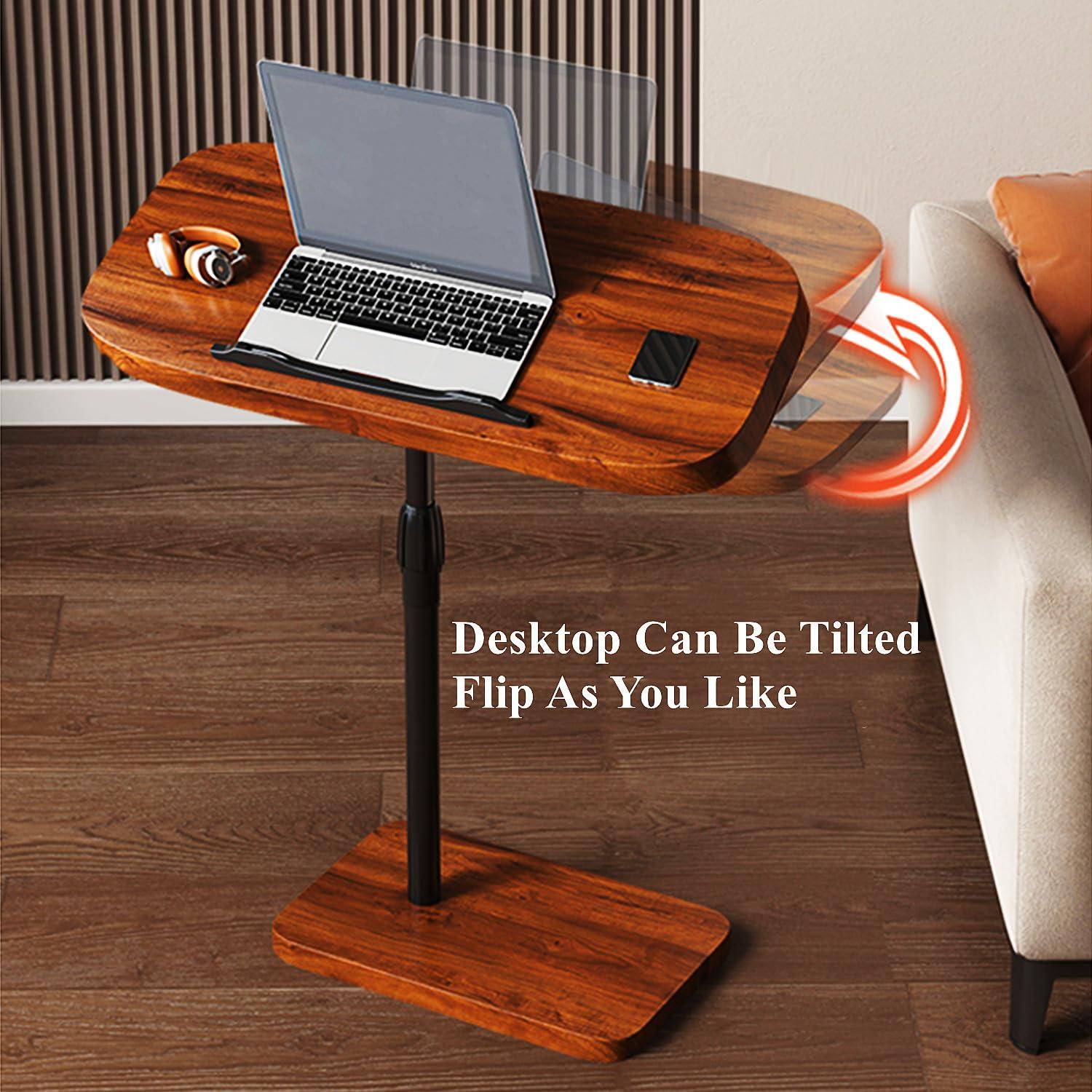 WTTTTW WTTTTW Portable TV Tray Table Adjustable TV Dinner Tray Tables w/Height & Tilt Angle, Folding TV Trays for Bed & Sofa, for Eating & Reading