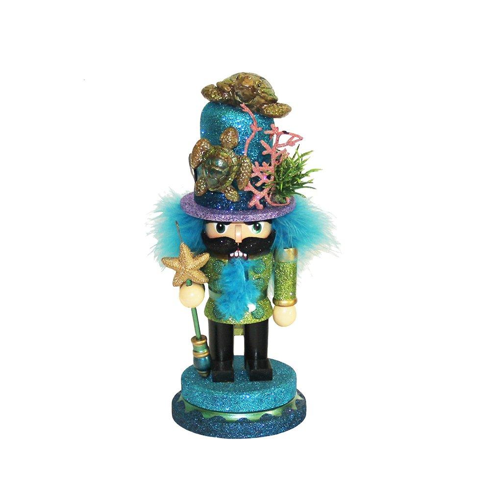 Kurt S. Adler Kurt Adler Hollywood Nutcracker with Sea Turtle Hat, 11-Inch,Blue