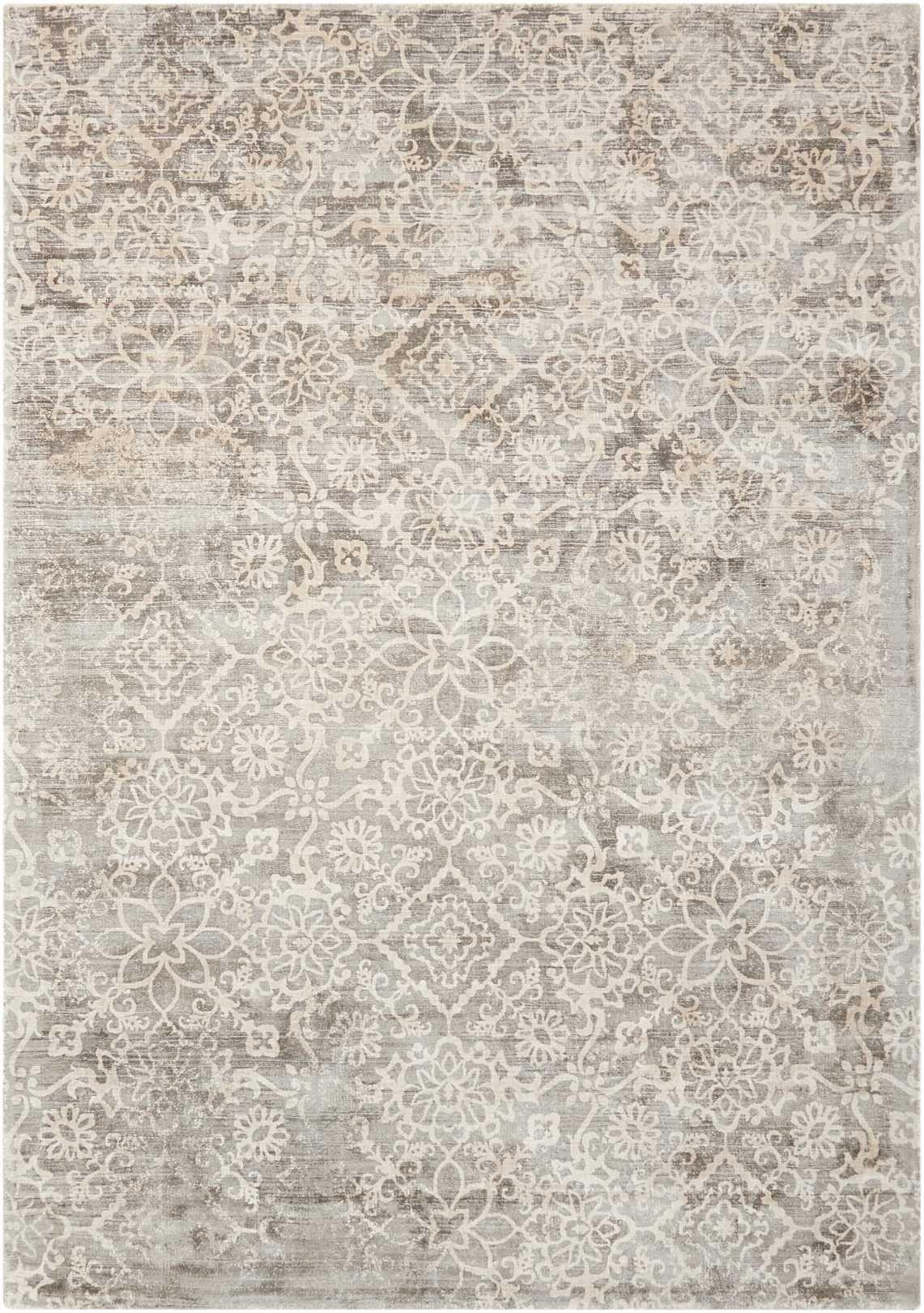 Nourison Kathy Ireland Worldwide Rustic/Vintage Floral/Botanical Area Rug, 9'x12' , Grey