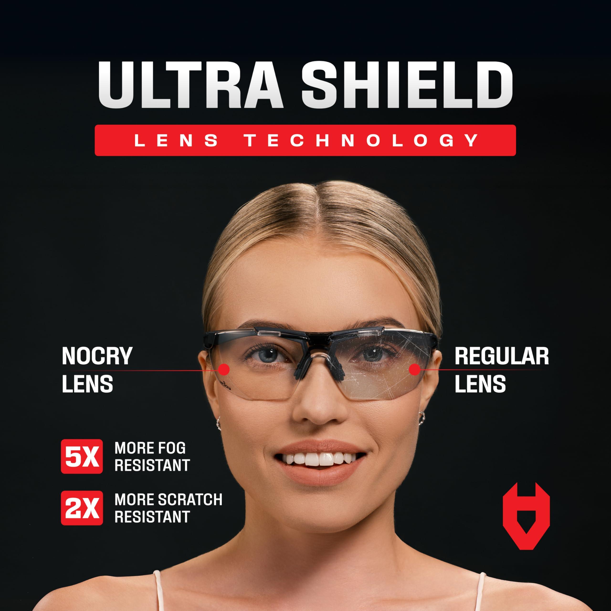 NoCry NoCry Anti Fog Safety Glasses for Men and Women - ANSI Z87 Safety Glasses with Premium Scratch Resistant Coating and Adjustable Temples and Nose Pad - 100% UV Resistant Eye Protection Glasses