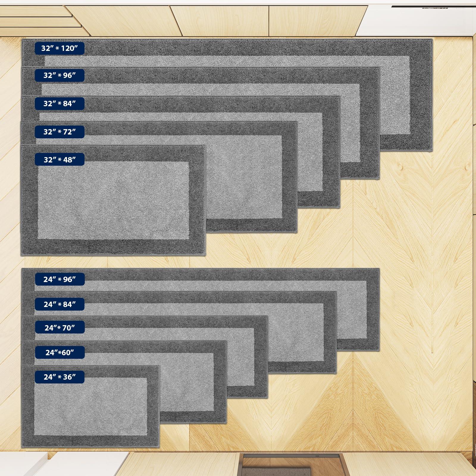 DOMUSTEX DOMUSTEX Machine Washable Kitchen Rug 24" x 36", Non Slip Kitchen Mat for Floor, Absorbent Entrance Throw Rug for Bedroom, Hallway, Bathroom, Door