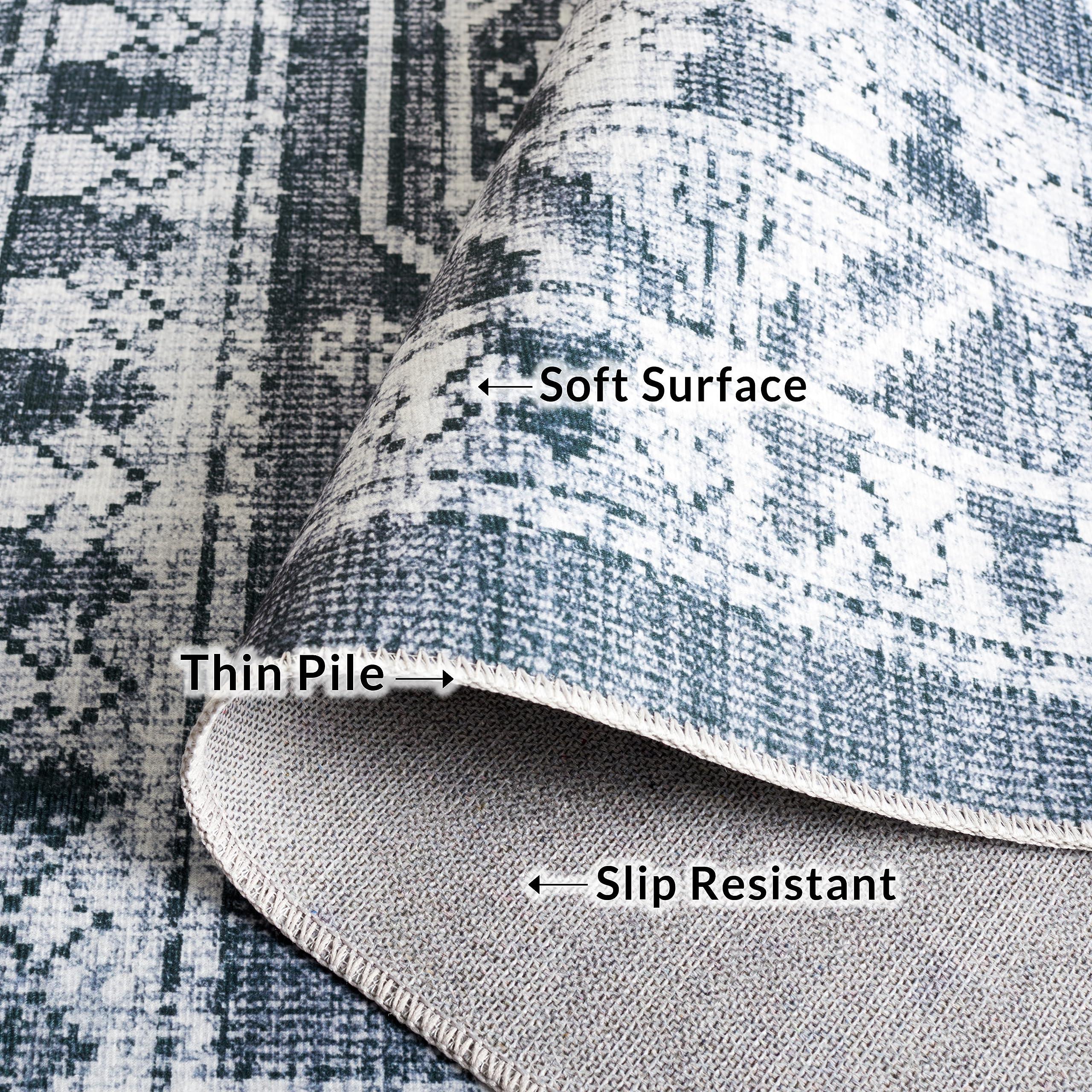 Safavieh SAFAVIEH Arizona Collection Round Rug - 6' Round, Grey Green & Ivory, Traditional Design, Washable & Slip Resistant, Ideal for High Traffic Areas in Living Room, Bedroom & Dining Room (ARZ108F-6R)