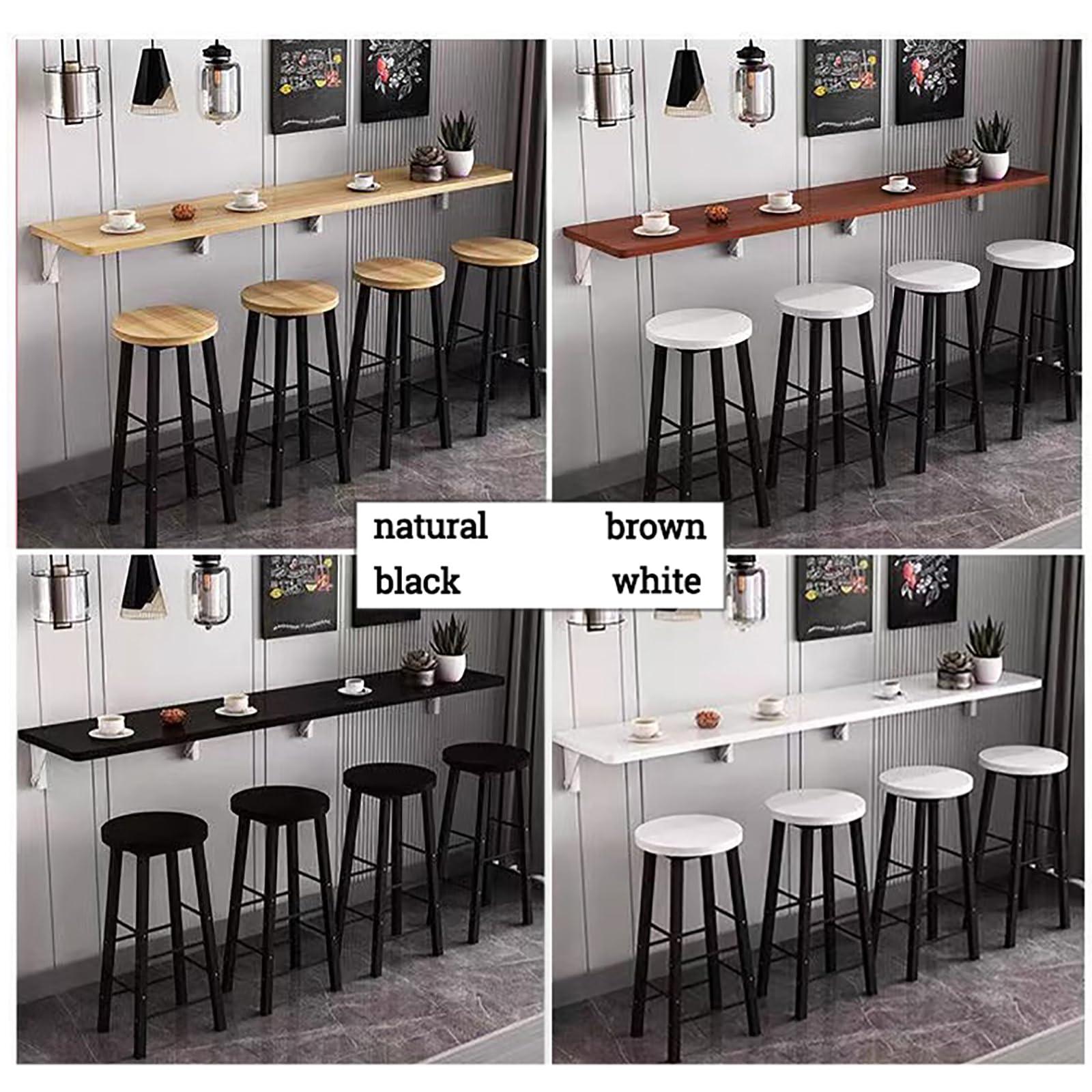 Topjia TopJia Folding Wall Mounted Table,Wood Wall Kitchen Table & Dining Table Desk,Narrow Long Wall Table Fold Down,Floating Desk,Bar Tables,Workbench,for Home Office Laundry(31.5x15.7inch, Natural)