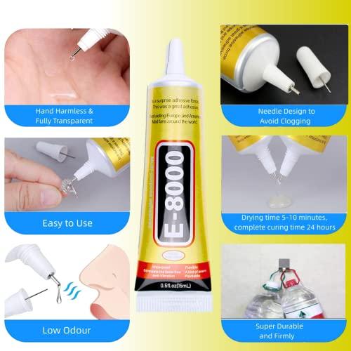 YiJieWZT YiJieWZT E-8000 Adhesive Multi-Function Glues,Super Glue Suitable for Phone Screen Repair,Wooden,Jewelery (15ML2packs)