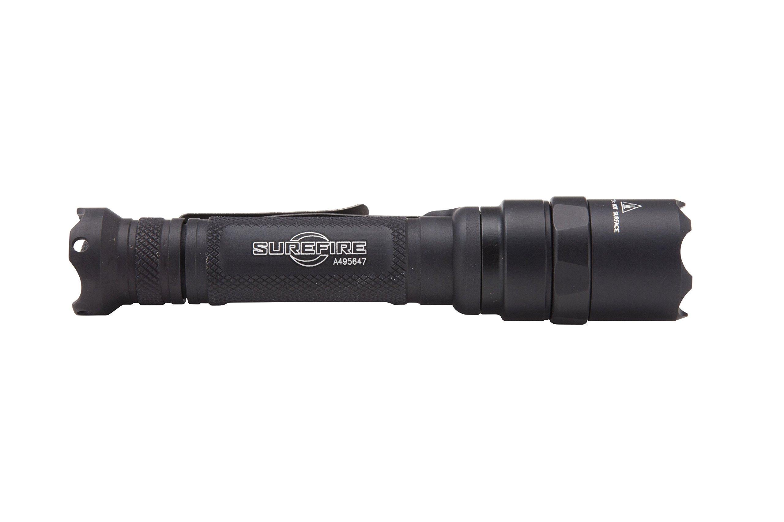 SureFire SureFire E2D Defender Ultra Dual-Output Flashlight with Dual-output tailcap click switch, Black
