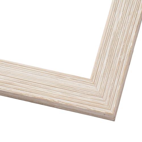 CountryArtHouse 17x48 Frame White Barnwood Picture Frame - Modern Photo Frame Includes UV Acrylic Shatter Guard Front, Acid Free Foam Backing Board, Hanging Hardware Wood Wall Frames for Family Photos - no Mat