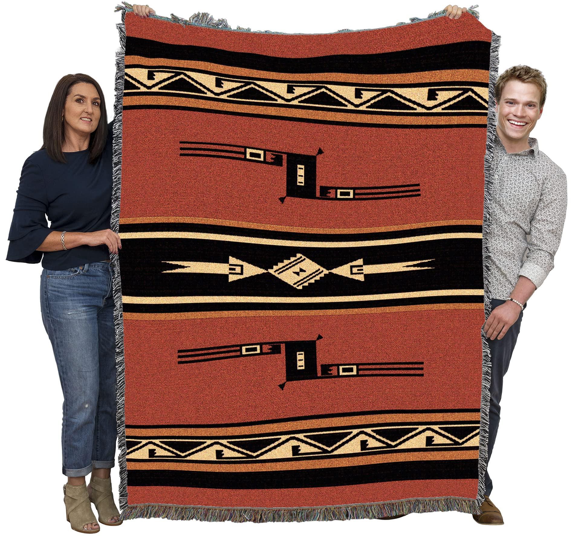 Pure Country Weavers Pure Country Weavers Mesquite Earth Blanket - Southwest Native American Inspired - Gift Tapestry Throw Woven from Cotton - Made in The USA (72x54)