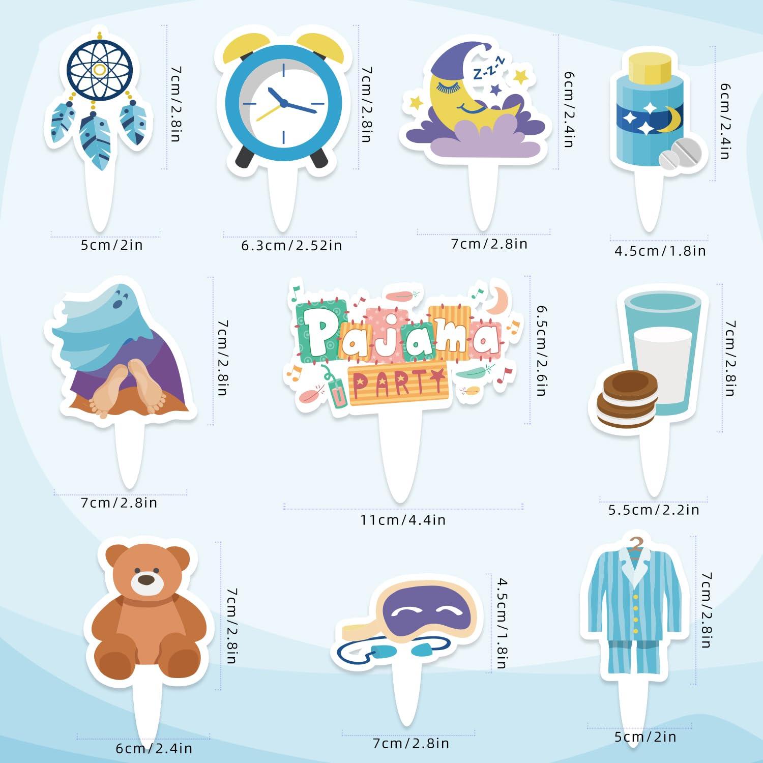 SKIRUP SKIRUP Slumber Party Favors Pajamas Theme Party Suit Pajama Party Decorations Includes Banner Hanging Swirls Cake Topper Balloons Cupcake Toppers Sleepover Party Supplies For Girls