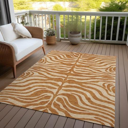 Addison Rugs Addison Rugs Chantille ACN1042 Orange 2'6" x 3'10" Indoor Outdoor Area Rug, Easy Clean, Machine Washable, Non Shedding, Bedroom, Entry, Living Room, Dining Room, Kitchen, Patio Rug