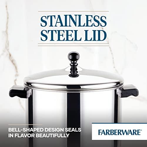 Farberware Farberware Classic Stainless Steel 8-Quart Stockpot with Lid, Stainless Steel Pot with Lid, Silver