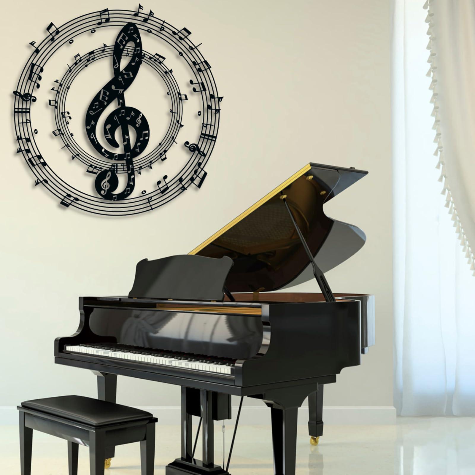 Cadeali Metal Wall Decor, Music Note Wall Art, Wall Art Music Notes, Metal Wall Art Music Notes, Music Note Wall Decor, Music Metal Wall Decor, Musical Wall Art Metal, Music Lover Gift (gold, 23"x23"|60x60cm)