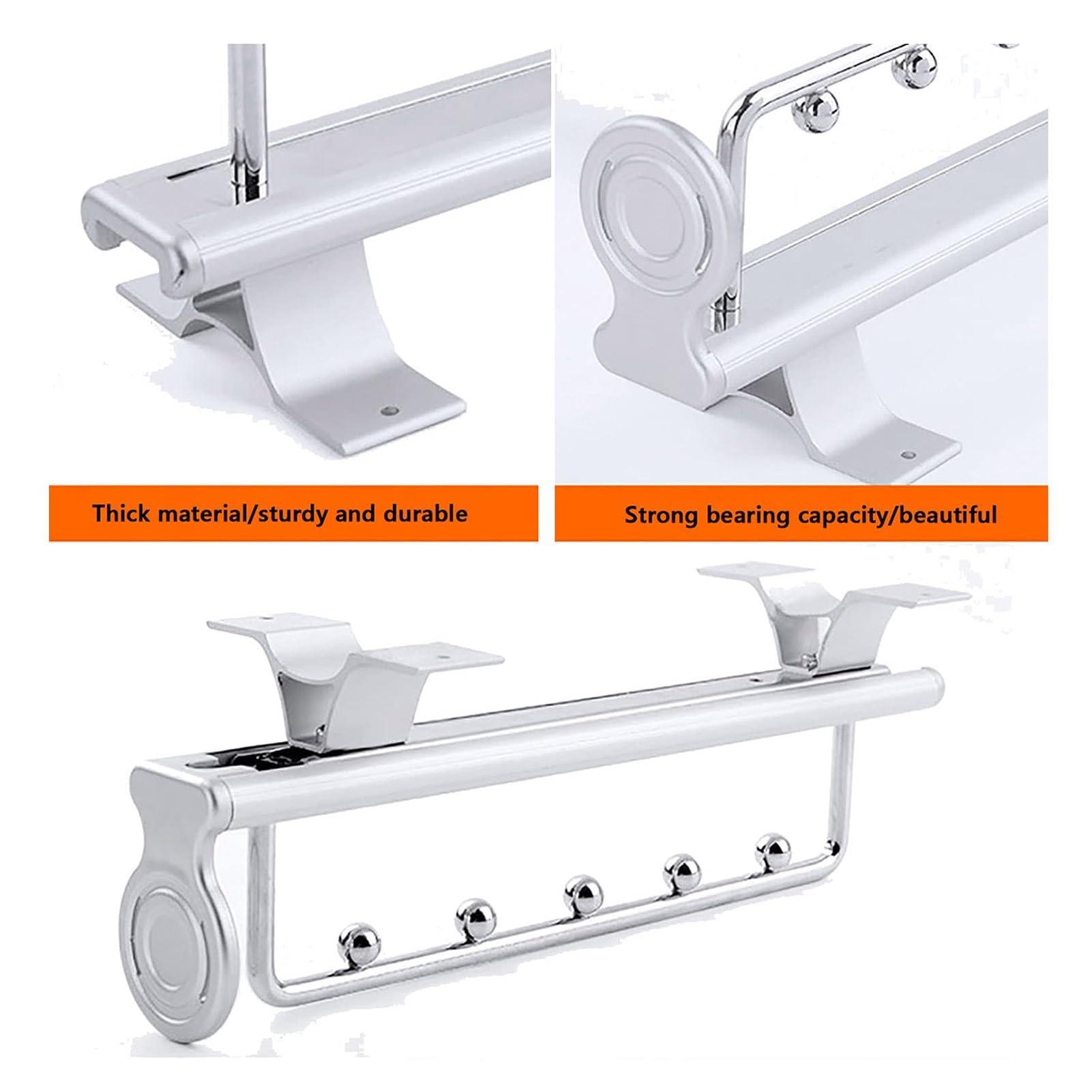 CIRONI Extendable Clothes Rail - Sliding Wardrobe Closet Rod, Pull Out Clothes Hanger Wardrobe Rail, Rail Aluminum Alloy Coat Hanger, for Wardrobe Push-Pull Hangers, 30KG Heavy Load (Size : 39.8cm)