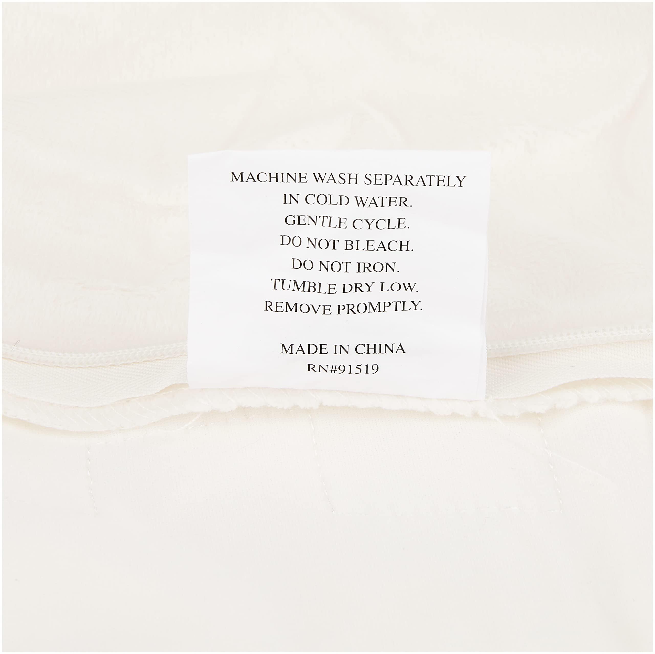 Comfort Spaces Comfort Spaces Ruched Faux Fur Plush 3 Piece Throw Blanket Set Ultra Soft Fluffy with 2 Square Pillow Covers, 50"x60", Ivory
