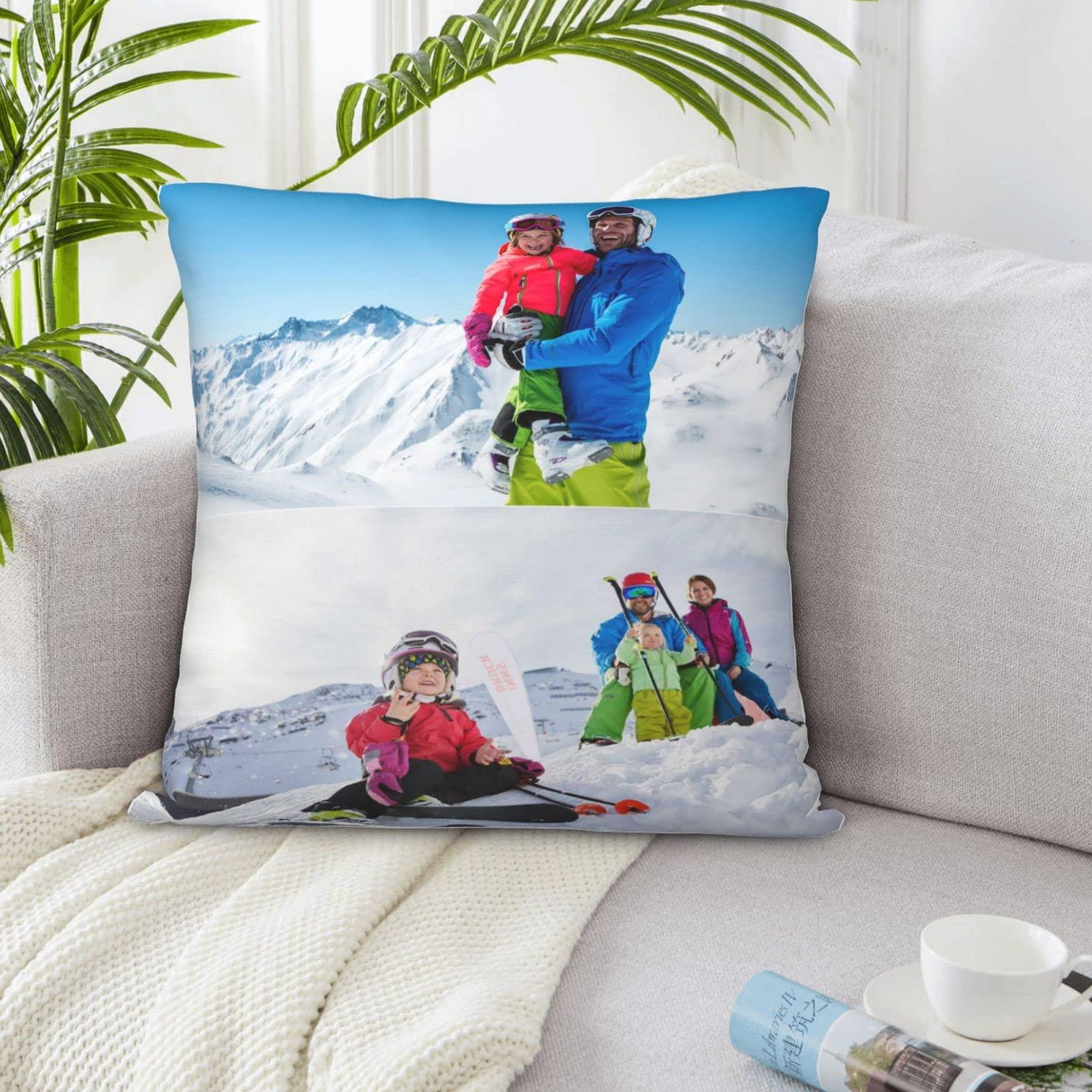 mamz mamz Personalized Pillow Case Design with Photo Text Customize Throw Pillowcase Cushion Covers Custom Pet Marry Sweethearts Love Photo Pillow Two-Sides Printed-20x20IN-Khaki