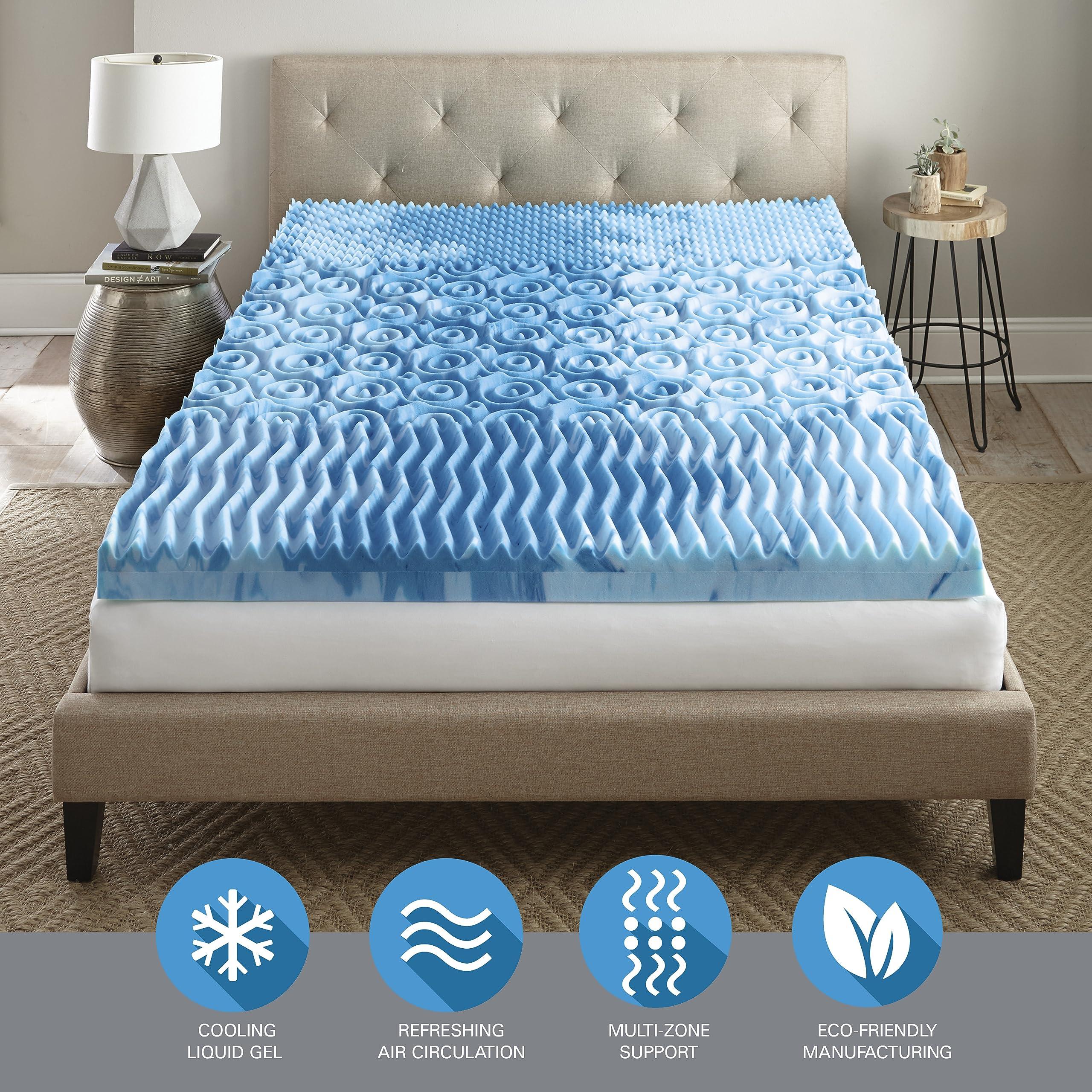 Boyd Sleep Twin Size 4" Gel Lux Memory Foam Mattress Topper: Contouring Comfort, Pressure Relief Zones, Cooling Gel Infusion, Air Flow Tech, Medium Firm Support, CertiPUR-US Certified