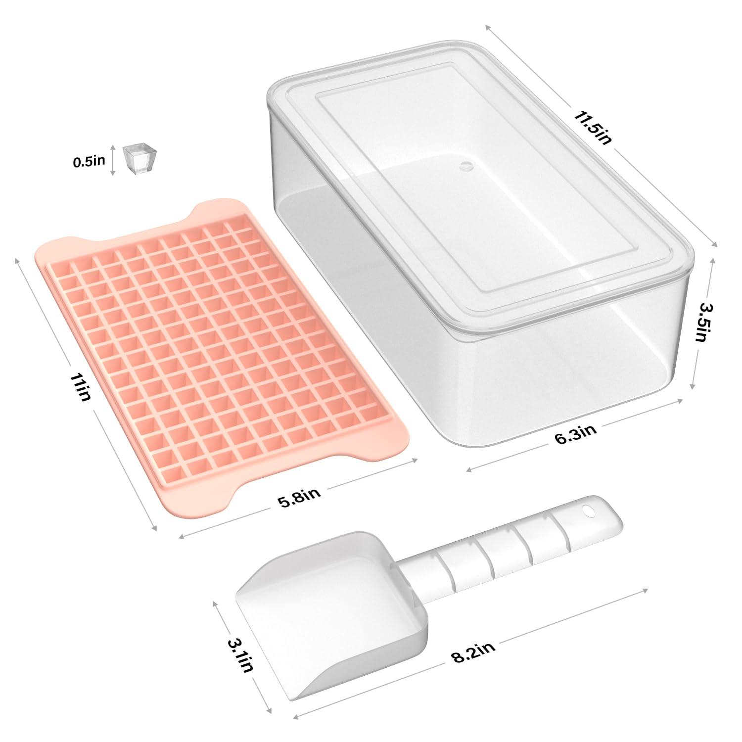 FDDBI Mini Ice Cube Tray for Freezer: FDDBI Small Ice Trays for Freezer with Bin - 1354PCS Easy Release Nugget Ice Tray - Crushed Ice Tray with Ice Container