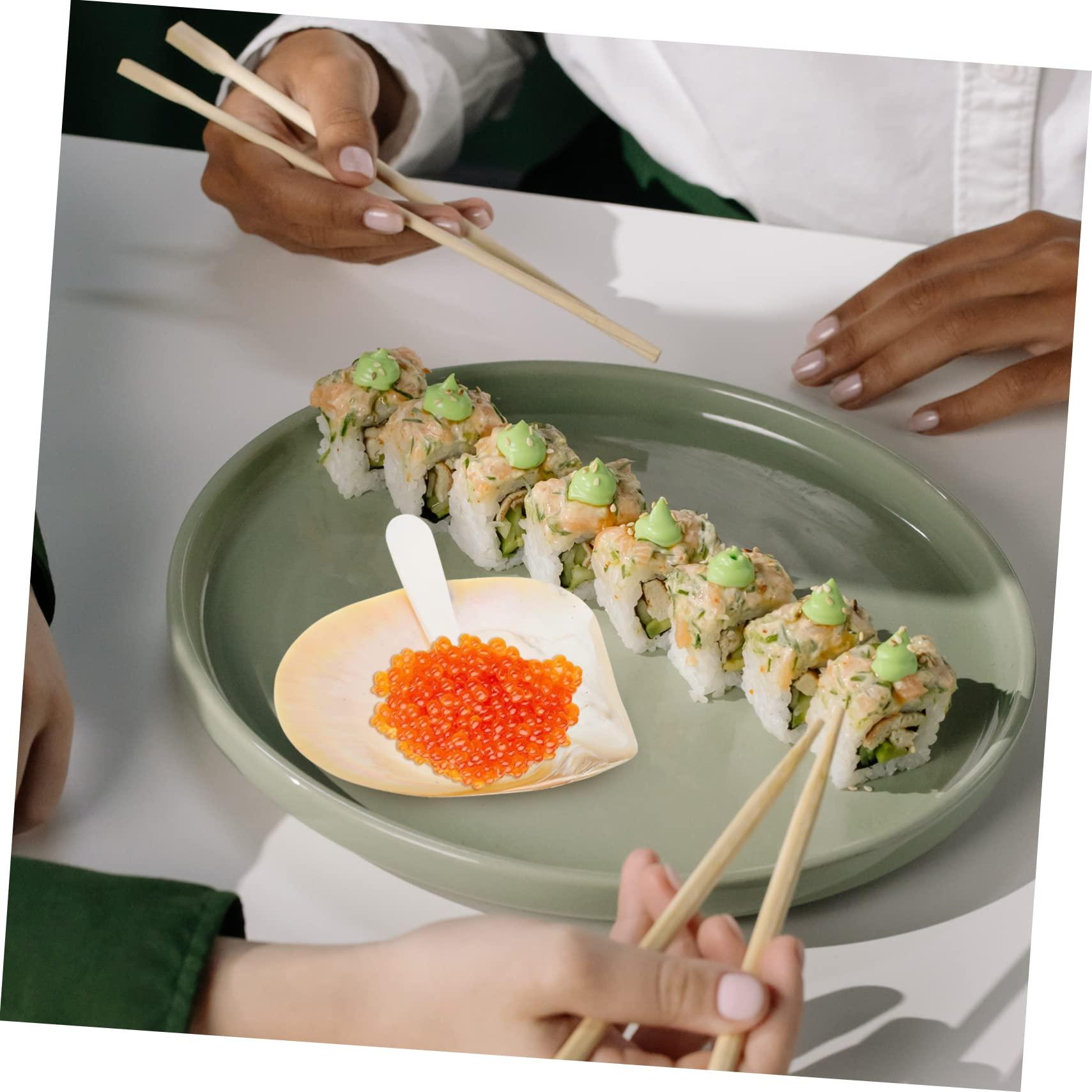 PRETYZOOM PRETYZOOM 1 Set Caviar Dish Fish Decorative Balls for Bowls Products Tank Conch Charcuterie Flat Caviar Shell Dish Caviar Props Decorative Paintings for Living Room Glossy Shell Adornment