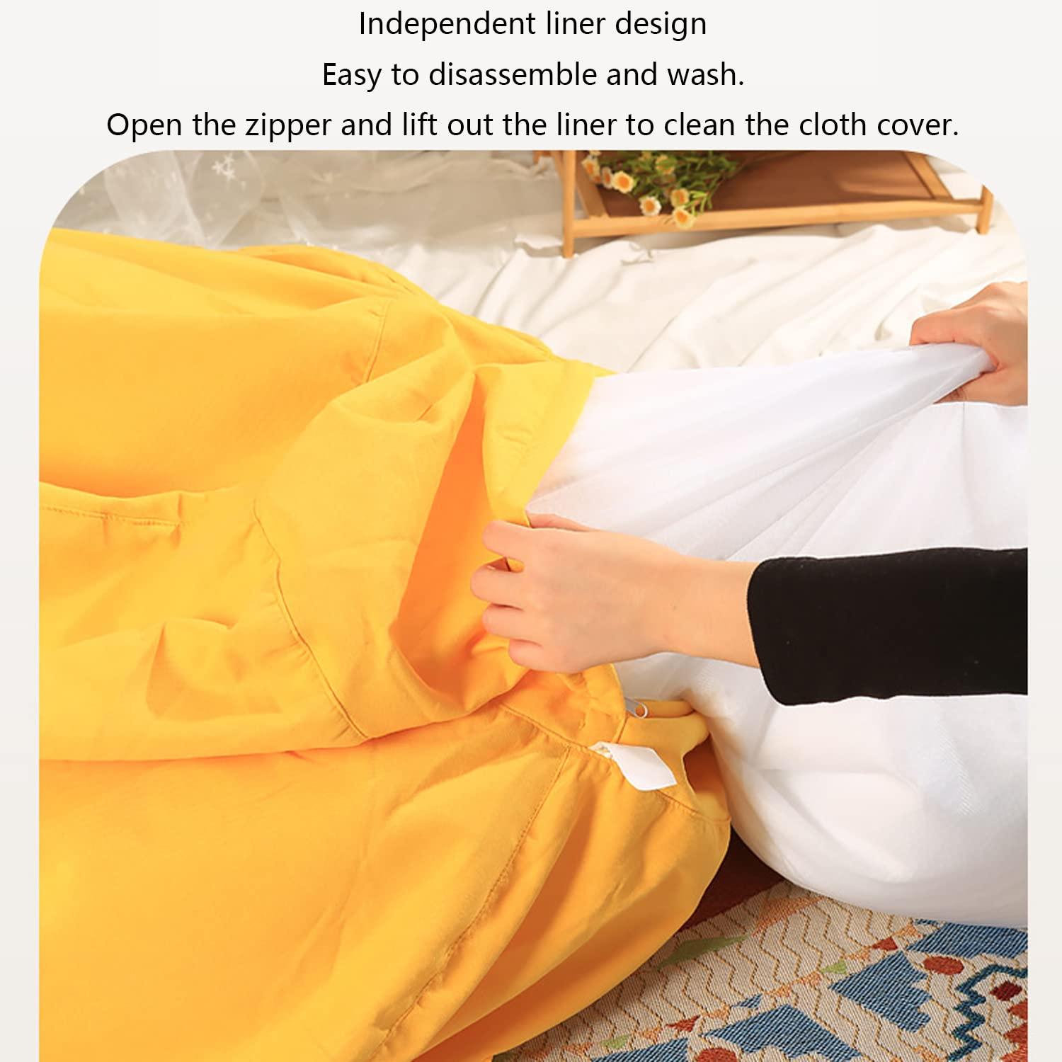 ArtsPavilion ArtsPavilion Bean Bag Cover Extra Large Bean Bag Chair Cover, Bean Bag Chair Cover (NO Filler) with Zipper Washable Storage Beanbag Cover XL Creamy-White