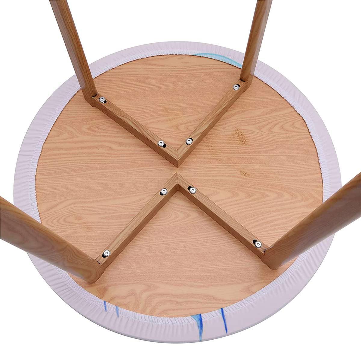 OOzie Blue Tablecloth Toppers for Round Tables Jellyfish Exotic Sea Ocean Animals Watercolor Soft-Touch Fitted Table Cloth, Waterproof Oil-Proof Table Cover Nautical Fits up 40\"-44\" Diameter Tables