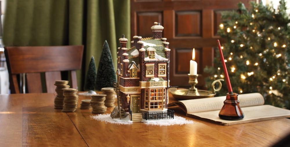 Department 56 Department 56 Porcelain Dickens\' Village Scrooge and Marley Counting House Lit Building, 9.65, Multicolor