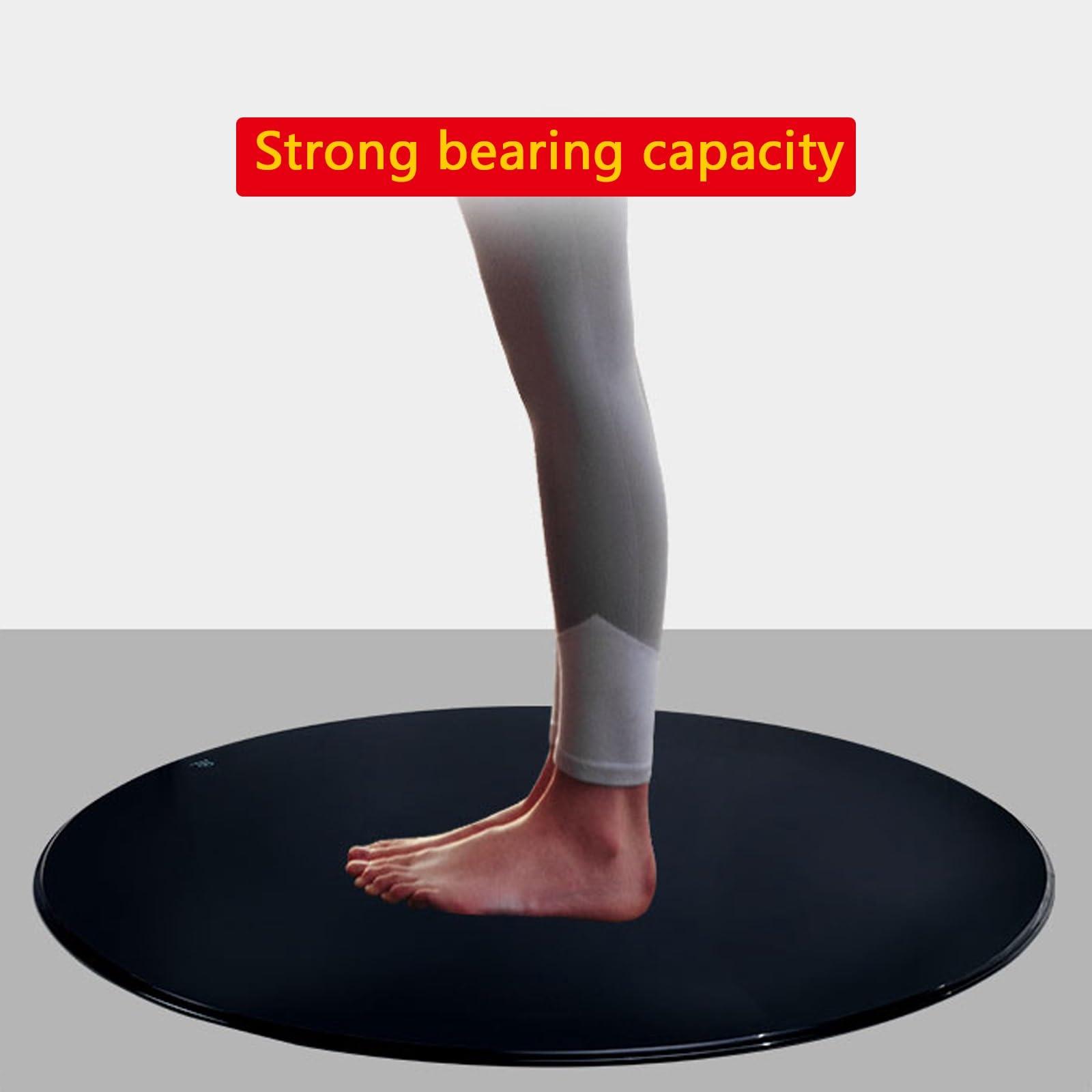 XCIVONTEX XCIVONTEX Round Tempered Glass Table Top Black - Round Glass Top, Exquisite and Beautiful Appearance Flat Polished Edge, Rotating Tray Glass Serving Plate(45CM(17.7IN))