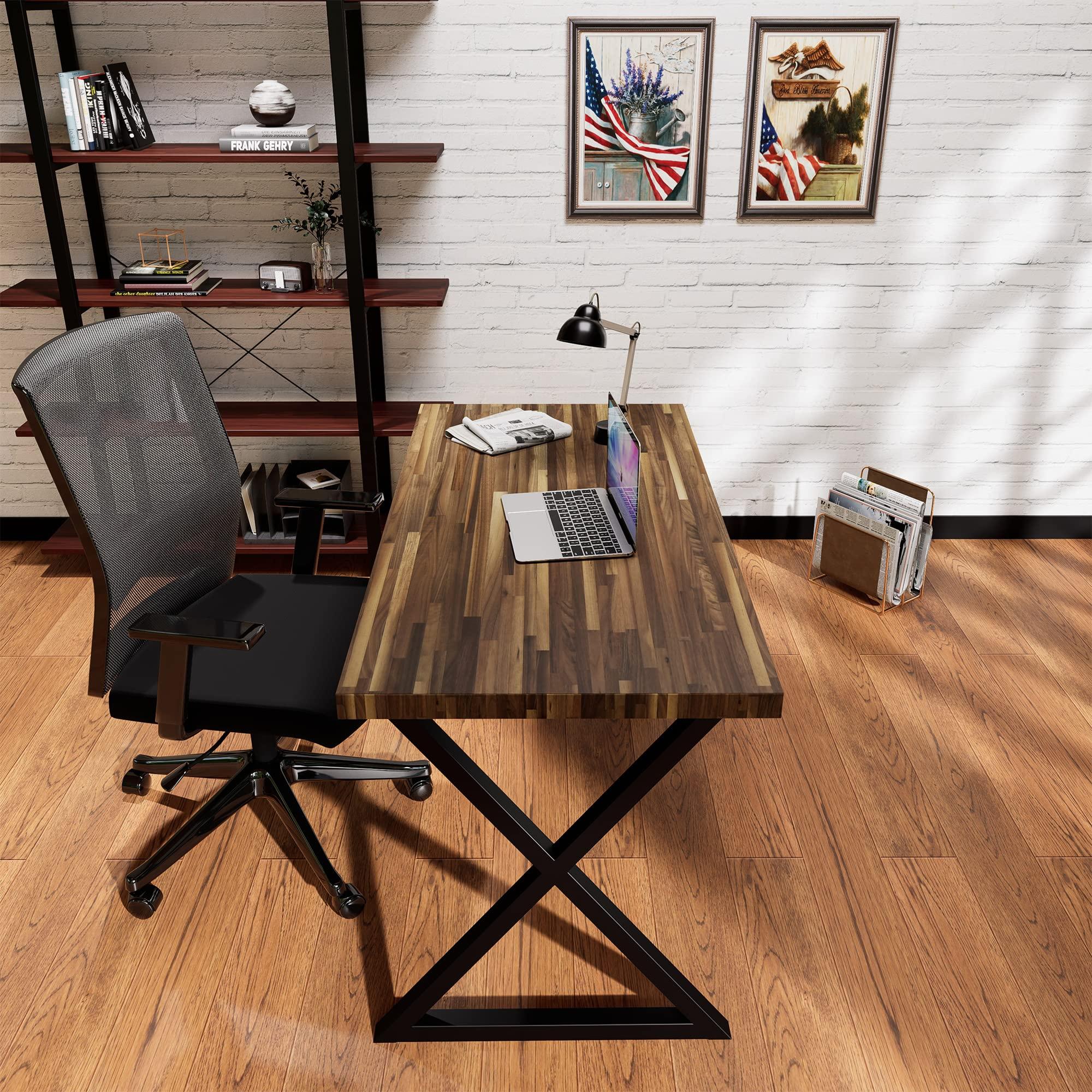 CONSDAN CONSDAN Butcher Block Counter Top, Walnut Solid Hardwood Countertop, Wood Slabs for Kitchen, Reversible, Both Side Polished, Prefinished with Food-safe Oil, 1.5\" Thickness, 60\"x25\"