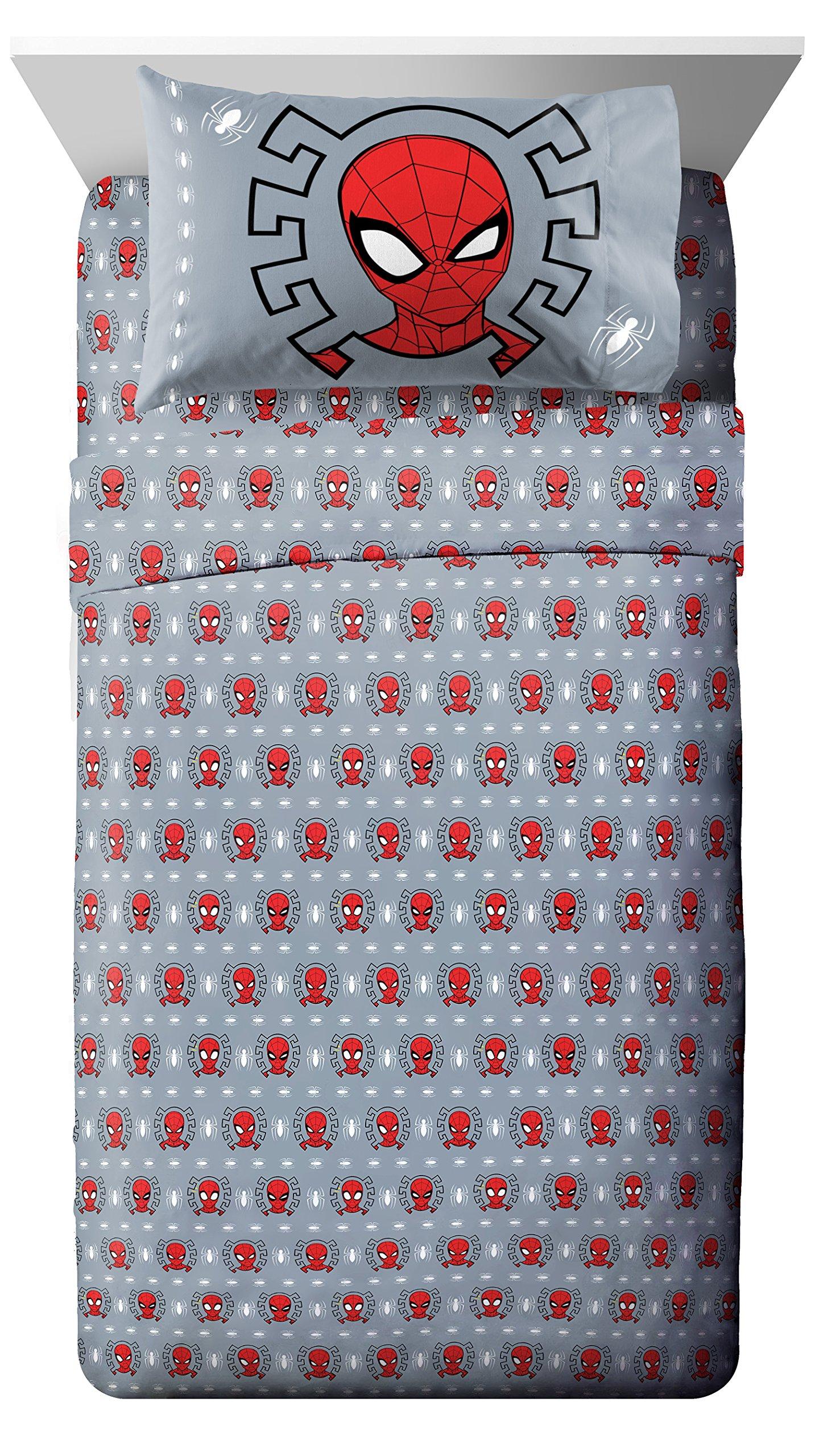 Jay Franco Jay Franco Marvel Spiderman Webbed Wonder Twin Bed Set and Spidey Daze Drapes Bundle